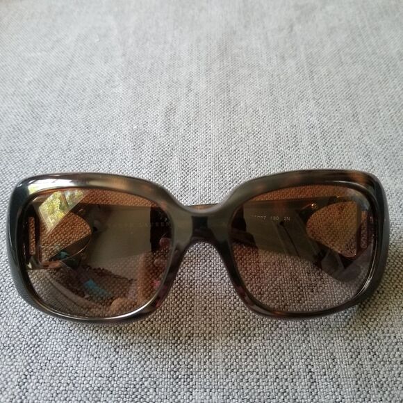 Ralph Lauren tortoise sunglasses metal detail, brown gradient lenses, women’s